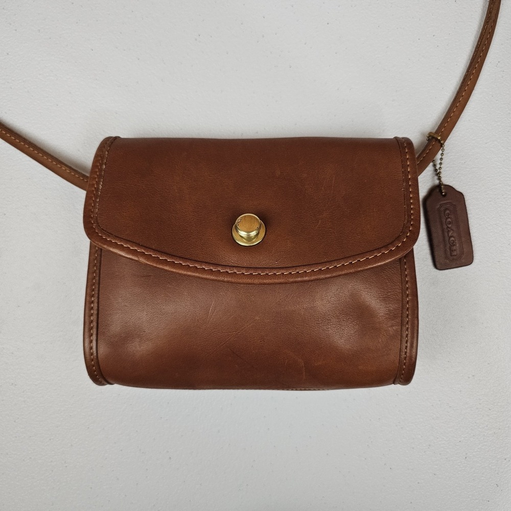 Coach Chrystie Vintage Bag Leather Tan Crossbody 90s 9892